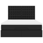 VidaXL Cadre de lit ottoman avec matelas noir 140x200 cm similicuir