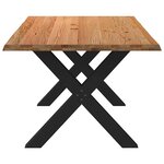vidaXL Table à manger marron clair bois de chêne massif rectangulaire