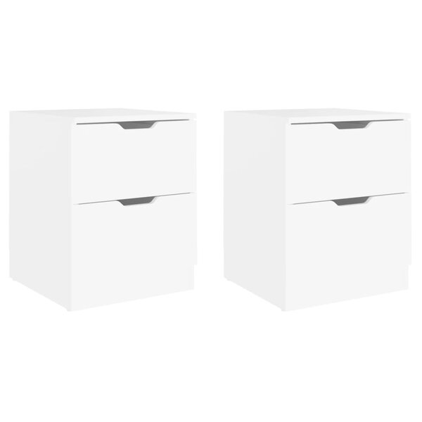 vidaXL Tables de chevet 2 Pièces blanc 40x40x50 cm bois d’ingénierie