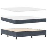 Lit Box Spring vidaXL avec Matelas Gris Foncé Super King Velours