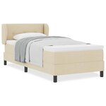 vidaXL Lit boxspring avec matelas Crème 100 x 200 cm tissu