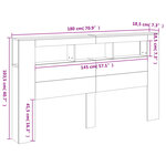 vidaXL Tête de lit à LED sonoma gris 180x18 5x103 5 cm bois ingénierie