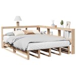vidaXL Lit bibliothèque sans matelas 140x190 cm bois de pin massif