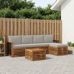 vidaXL Ensemble de canapés d'extérieur 6 pc Naturel et gris clair