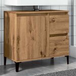 vidaXL Armoire lavabo chêne artisanal 65x33x60 cm bois d'ingénierie