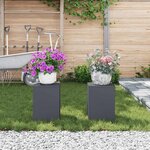 vidaXL Supports pour plantes 2 Pièces Anthracite 24 x 24 x 35 cm Acier
