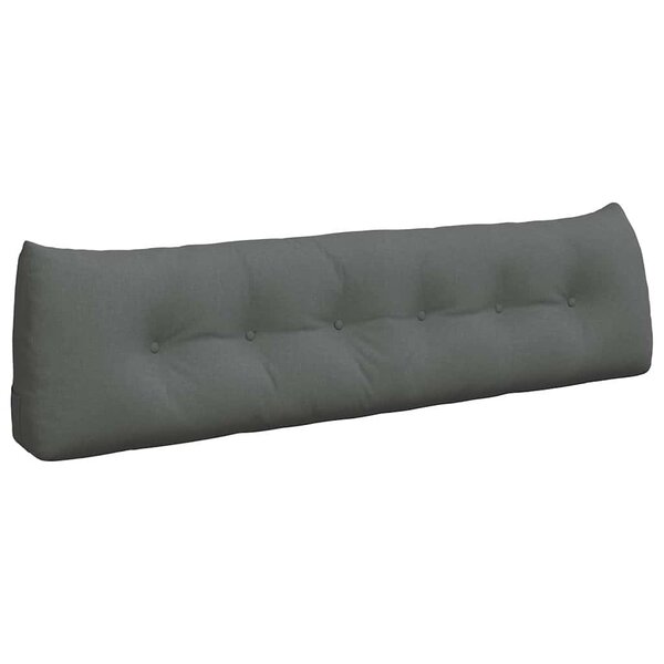 vidaXL Coussin de Dos Gris foncé 180 x 24 x 50 cm tissu