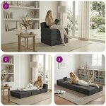 vidaXL Canapé-lit pliable Gris foncé 200 x 70 x 15 cm Tissu