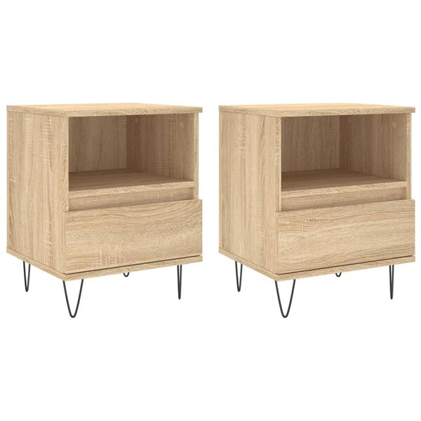 vidaXL Tables de chevet 2 Pièces chêne sonoma 40x35x50 cm bois ingénierie