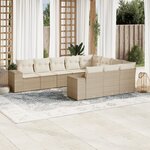 vidaXL Salon de jardin avec coussins 10 Pièces beige résine tressée