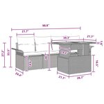 vidaXL Ensemble de canapé de jardin 5 Pièces Gris Poly rotin