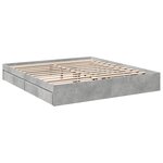 vidaXL Cadre de lit avec tiroirs sans matelas gris béton 200x200 cm
