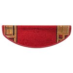 vidaXL Tapis d'escalier autocollants 15 Pièces Rouge 65x21x4 cm