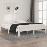 vidaXL Cadre de lit Blanc Bois de pin massif 160x200 cm