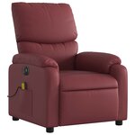vidaXL Fauteuil de massage inclinable électrique rouge bordeaux