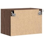 vidaXL Table de chevet murale avec lumières LED chêne marron