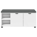 vidaXL Banc d'entrée avec coussin Uni Blanc 100 x 38 x 46 cm