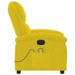 vidaXL Fauteuil inclinable de massage électrique jaune velours