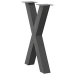 vidaXL Pieds de table à manger en forme de X 2 pièces anthracite 60 x (72-73) cm acier