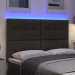 vidaXL Tête de lit LED avec bandes LED Marron foncé 144 cm tissu