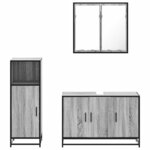 vidaXL Ensemble de meubles de salle de bain 3 Pièces Sonoma gris