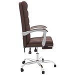 Chaise fauteuil siège pivotante de inclinable de bureau informatique étude similicuir brun 02_0024255