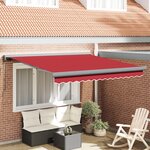 vidaXL Store Rétractable Manuel Rouge 300x250 cm