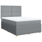 vidaXL Sommier à lattes de lit avec matelas Gris clair 140x200cm Tissu