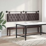 vidaXL Tête de lit suspendue Avec lumière LED Marron foncé Tissu