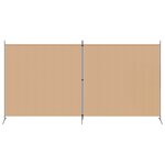 vidaXL Paravent à 2 panneaux Beige 348 x 180 cm Tissu