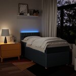 vidaXL Sommier à lattes de lit avec matelas Bleu 90x190 cm Tissu