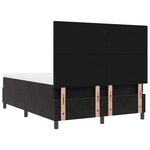 vidaXL Lit à ressorts avec matelas Noir 160 x 200 cm Velours