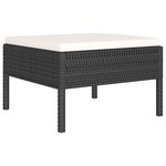 vidaXL Salon de jardin 4 Pièces avec coussins Résine tressée Noir