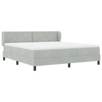 Lit Box Spring vidaXL avec Matelas Gris clair 180x200 cm en Velours