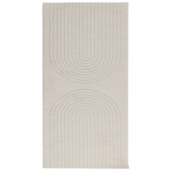 vidaXL Tapis de surface HUARTE Crème 150 x 80 cm Polyester