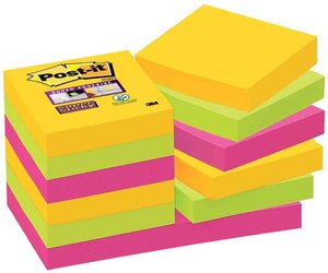 Lot de 12 bloc-notes Super Sticky Notes  48 x 48 mm  Rio POST-IT