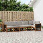 vidaXL Ensemble de canapés d'extérieur 6 pc Naturel et gris clair