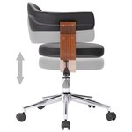 vidaXL Chaise pivotante à manger Noir Bois courbé et similicuir