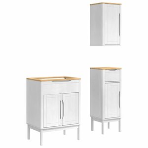 vidaXL Ensemble de mobilier de salle de bain FLORO 3 Pièces Blanc
