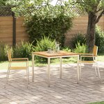 Ensemble de dîner de jardin 3 pièces en bois massif de teck vidaXL