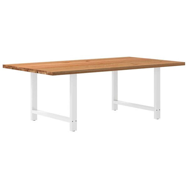 vidaXL Table à manger marron clair bois de chêne massif rectangulaire