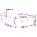 vidaXL Cadre de lit ottoman avec matelas bleu 120x190 cm tissu