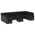 vidaXL Salon de jardin 11 Pièces avec coussins noir résine tressée