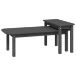vidaXL Ensemble de tables basses 2 Pièces Gris Bois massif de pin