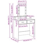 vidaXL Table de Toilette Blanc 79 x 41 x 140 cm Bois d'ingénierie