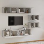 vidaXL Ensemble de meubles TV 6 Pièces Gris béton Bois d'ingénierie