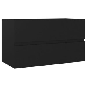 vidaXL Armoire d'évier Noir 80x38 5x45 cm Bois d'ingénierie