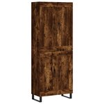 vidaXL Buffet haut Chêne fumé 69 5x34x180 cm Bois d'ingénierie