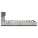 vidaXL Cadre de lit tête de lit et lumières LED gris béton 200x200 cm