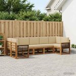 vidaXL Ensemble de canapés d'extérieur 7 pc Naturel et Beige